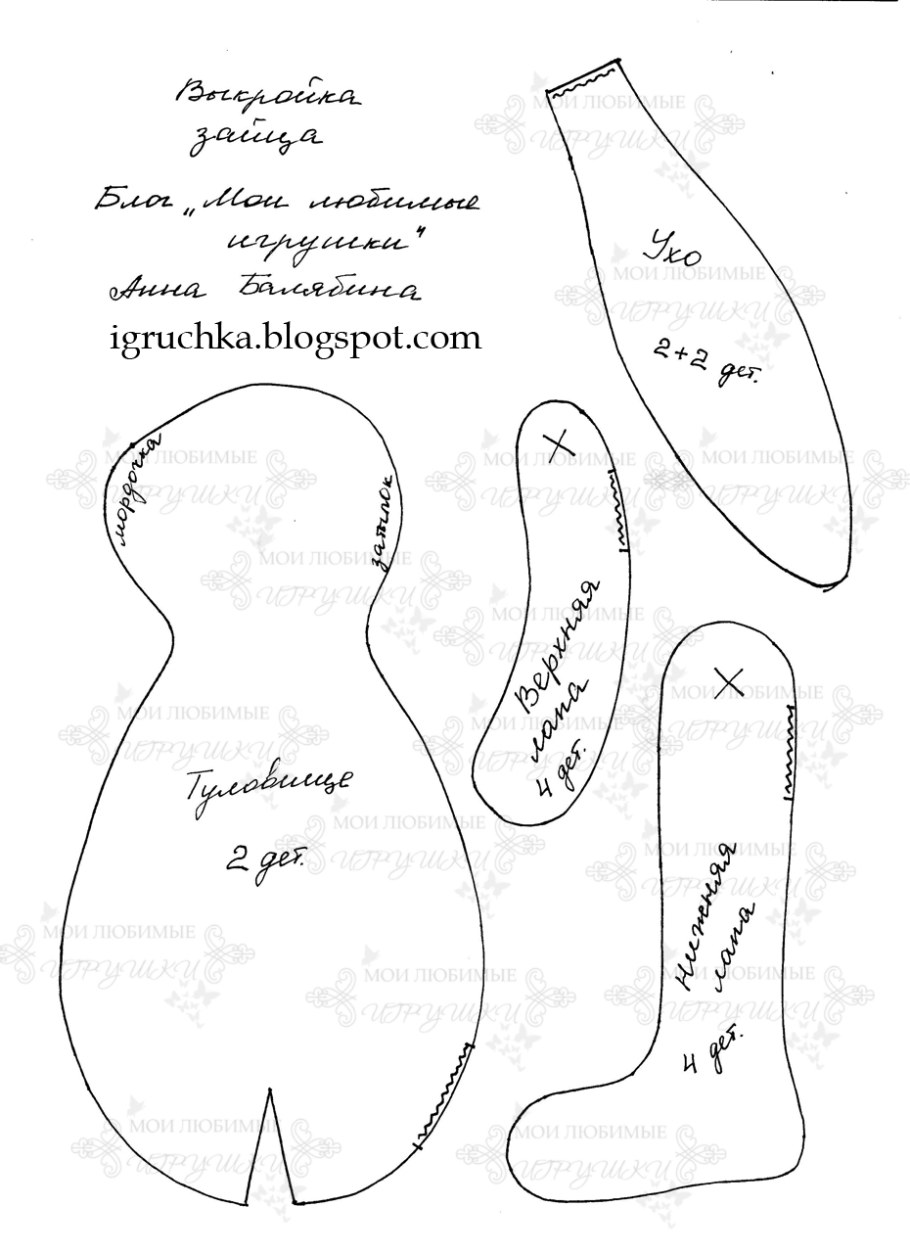 Кукла Тильда заяц выкройка