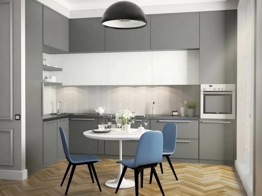 Современные кухни в сером цвете