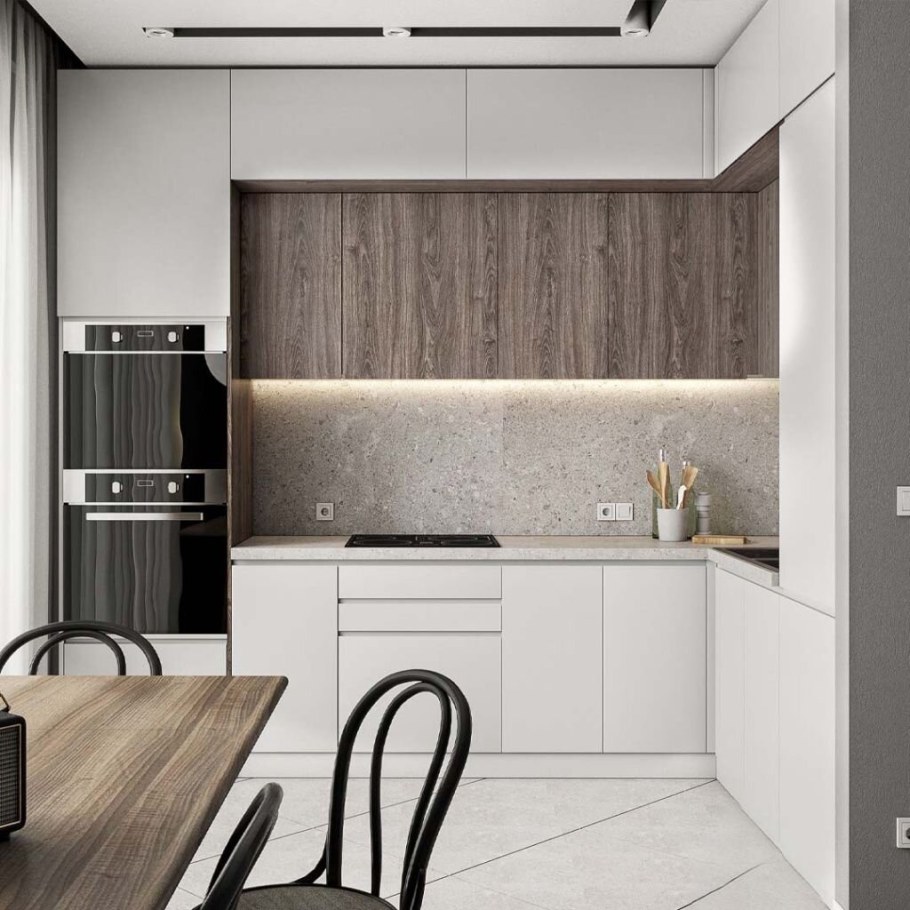 Кухня серая 1,8м из ламината