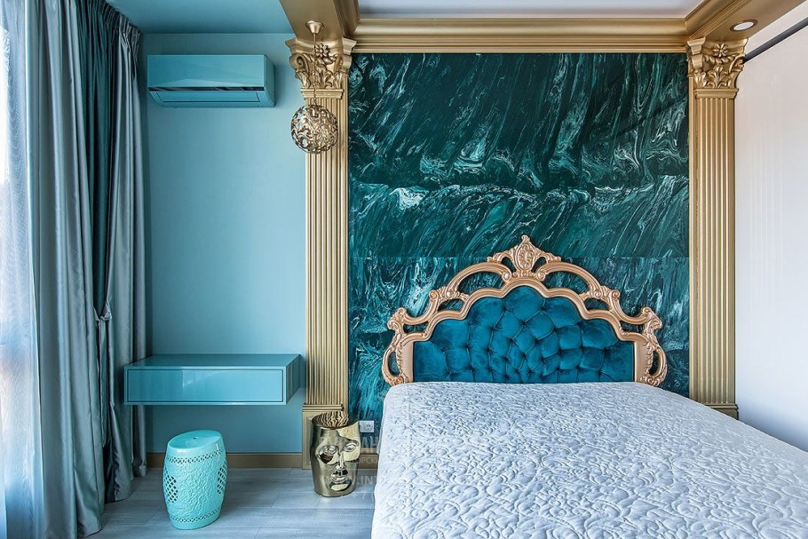Спальня в малахитовых тонах