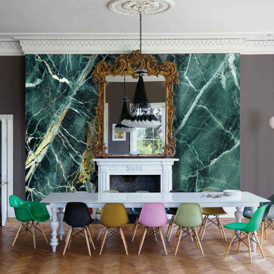 Зеленый мрамор в интерьере