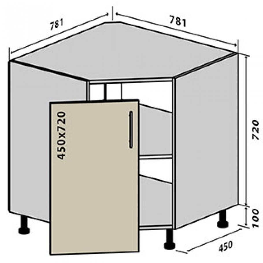 Кухня угловой модуль 80 на 80