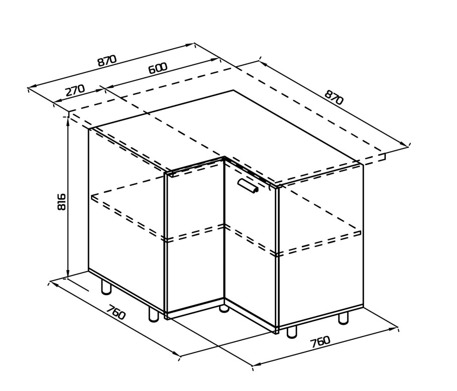 Модуль под мойку 60 для кухни чертеж