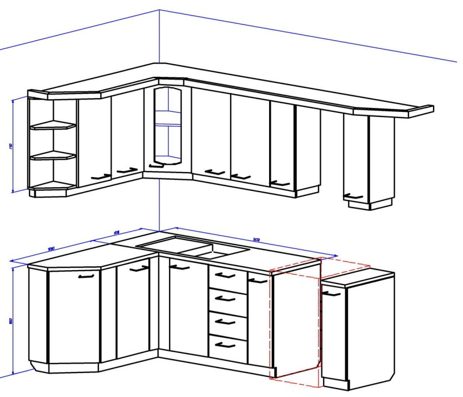 Кухня Симпл угловой 2700х1500