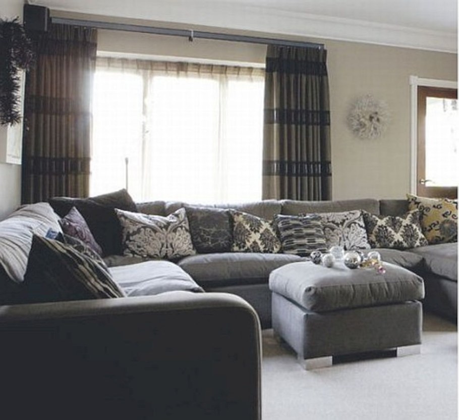 Шторы под серый диван