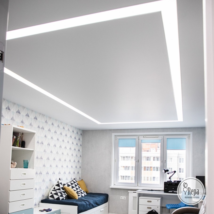 Освещение в детской с натяжными потолками