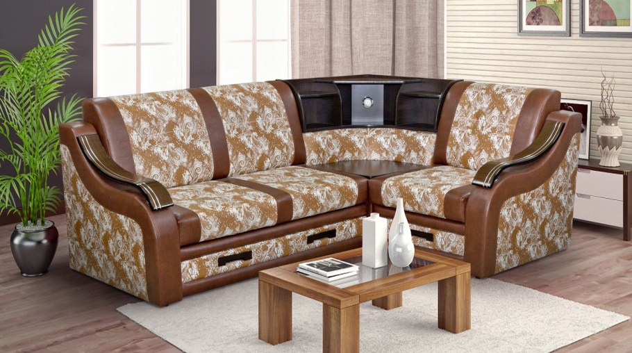 Угловой диван Бостон 2 с баром