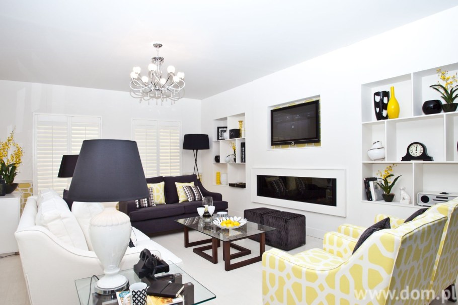 Гостиная с желтыми акцентами