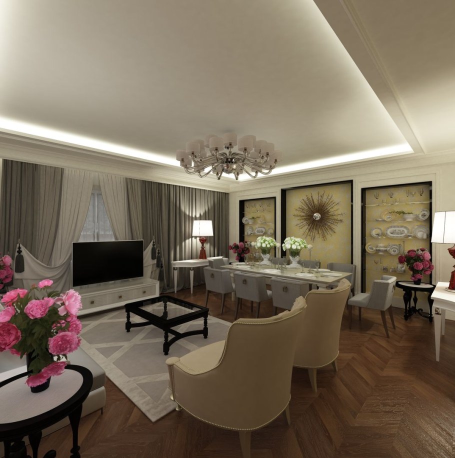 Гостиная со столовой зоной