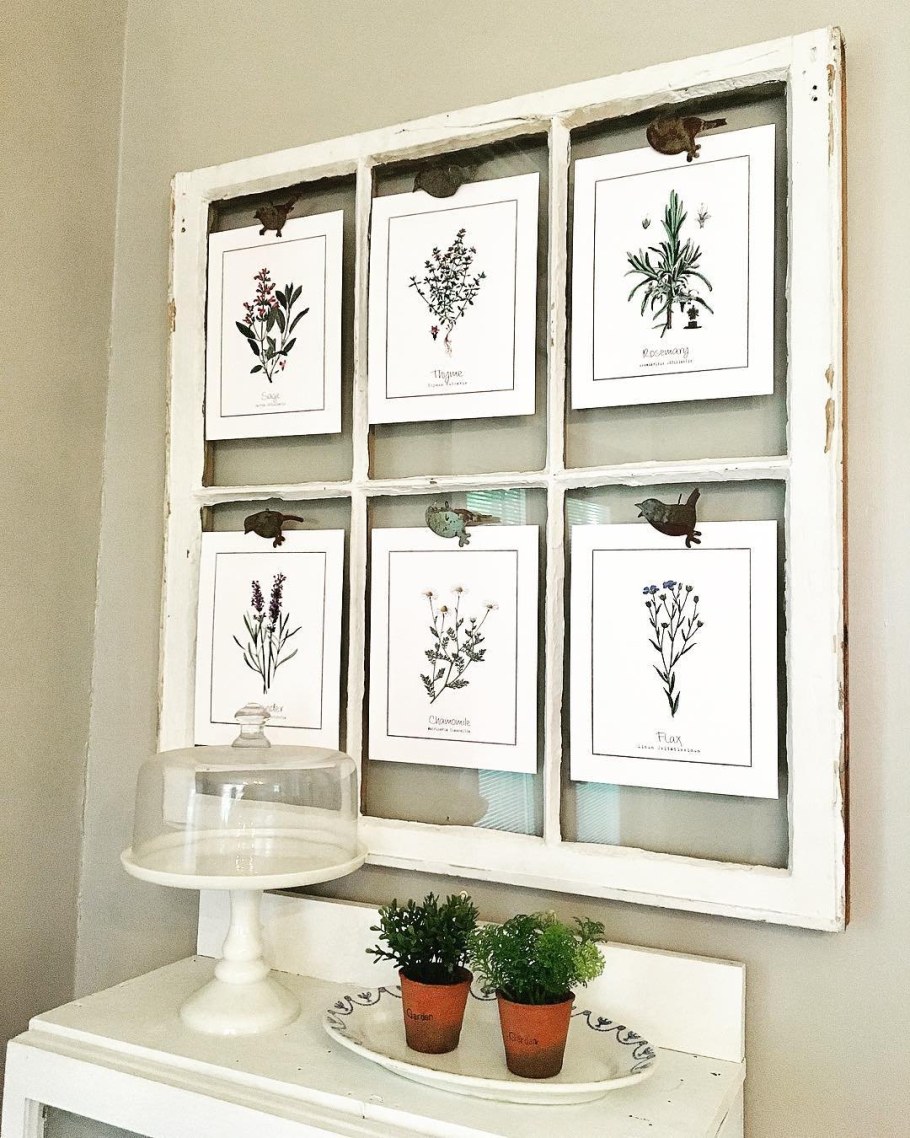 Декор старой оконной рамы