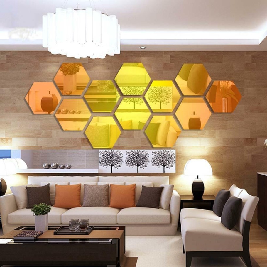 Зеркальные соты в интерьере