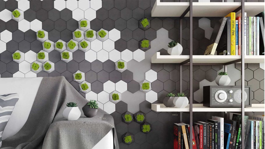 Плитка напольная Гексагон Wood Tiles 2