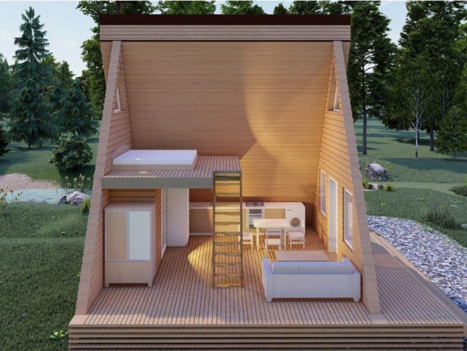 Дом а-фрейм 6х6 планировка