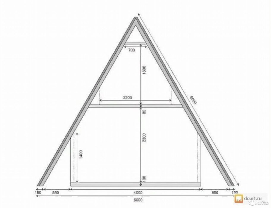 Дом шалаш 6 на 6
