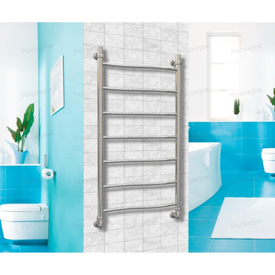 Водяной полотенцесушитель Акванерж волна групповая с полкой 500x600