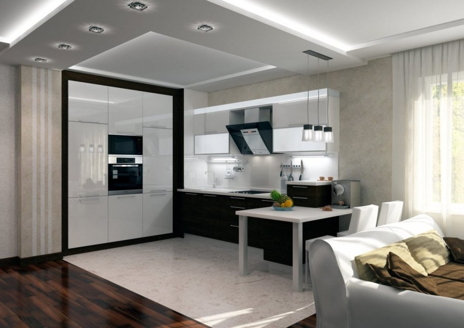Интерьер кухни студии