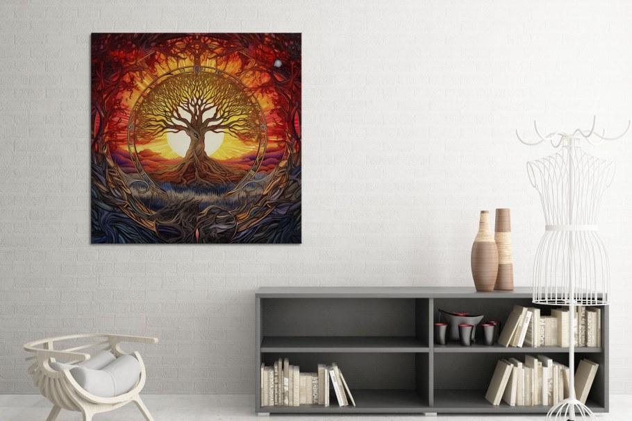 Закат в интерьерах картина на стене