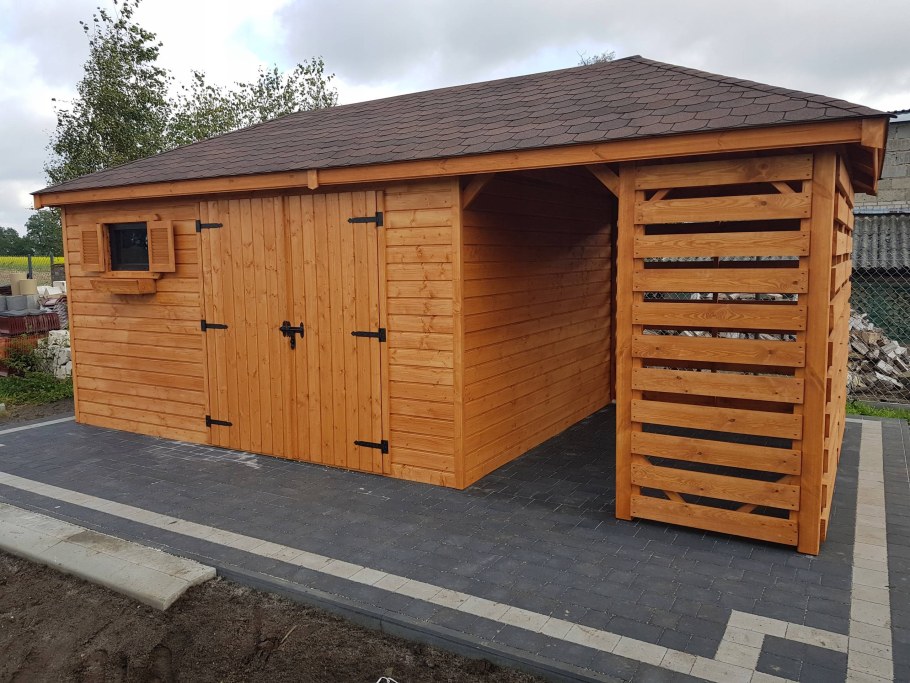 Хозблок с дровником 5х2 односкатный