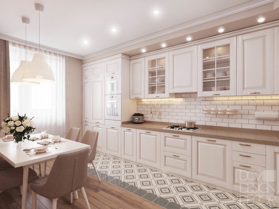 Кухни Неоклассика 2022 угловые светлые