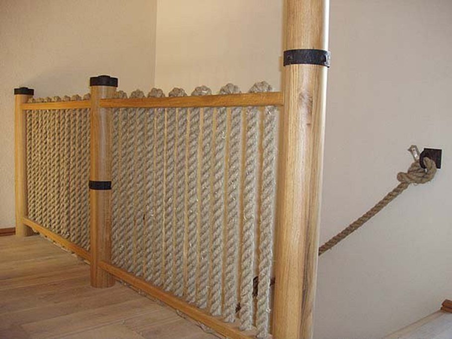 Ограждение с канатом