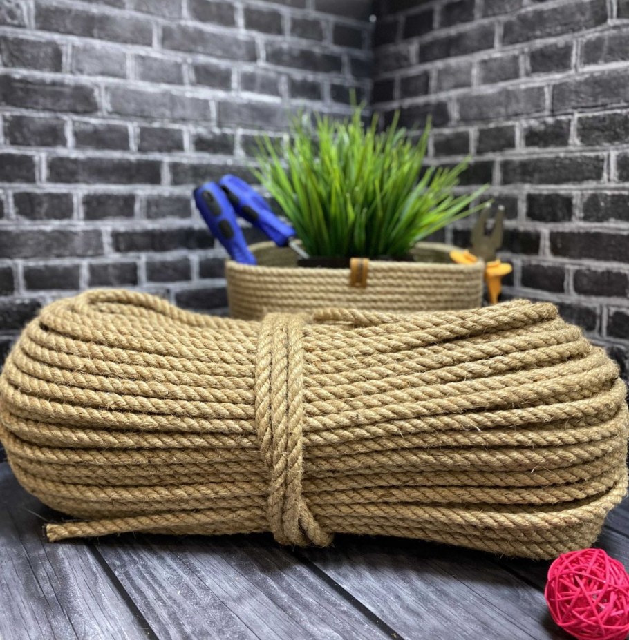Джутовая веревка цветная