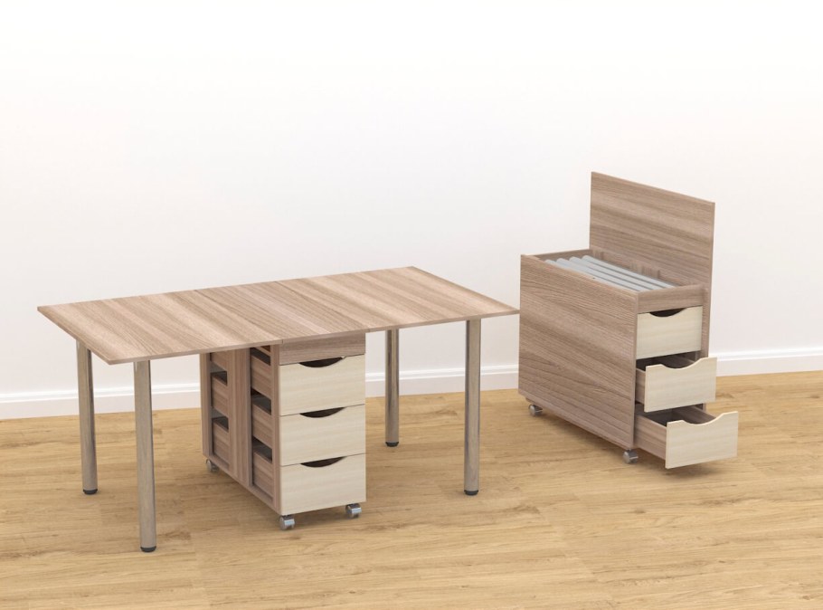 Стол книжка с ящиками Гранд Кволити 1-6702 белый