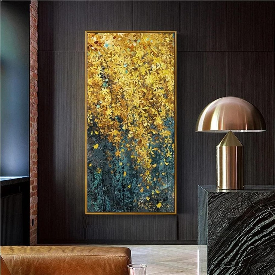 Картины с золотом в интерьере