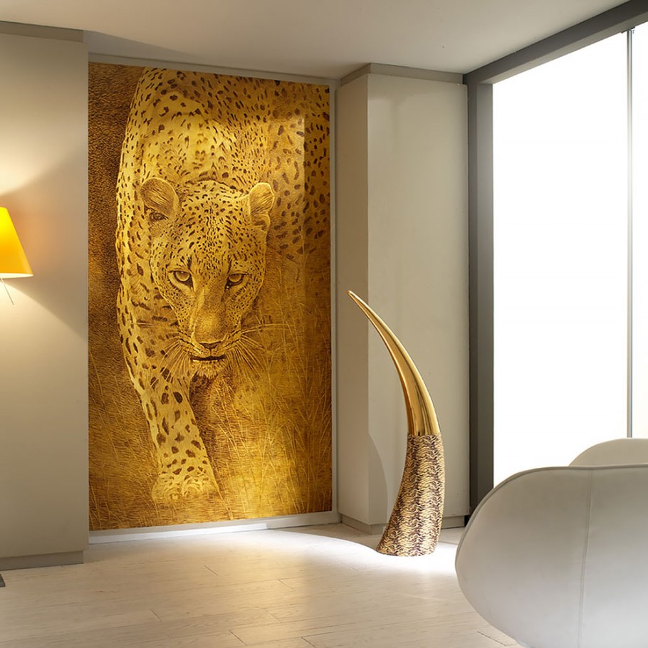 Картина с леопардом в интерьере