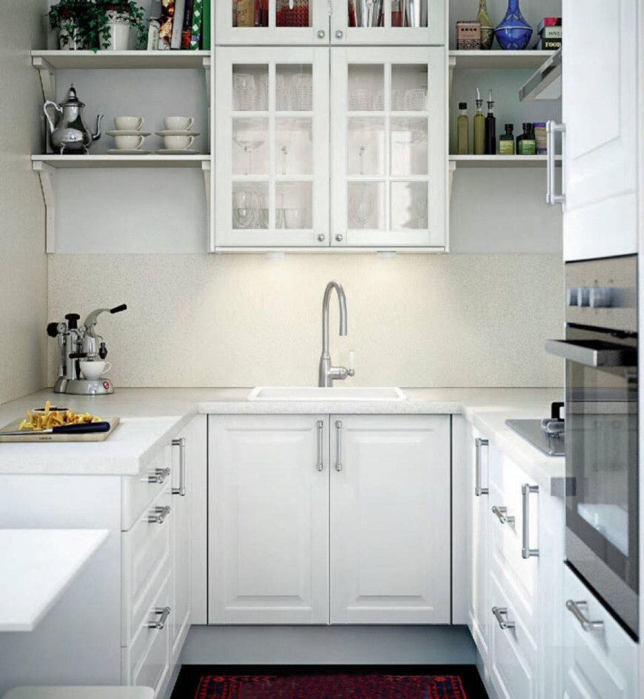 Кухня икеа белая угловая