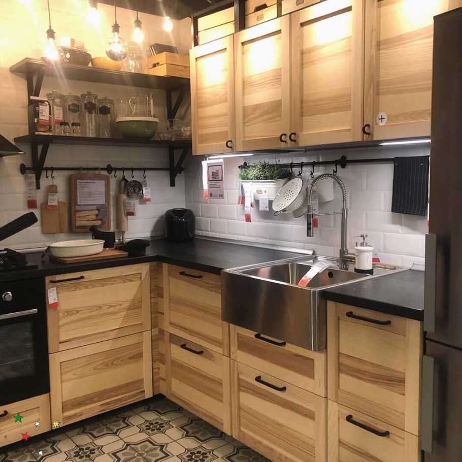 Кухня икеа КНОКСХУЛЬТ ясень