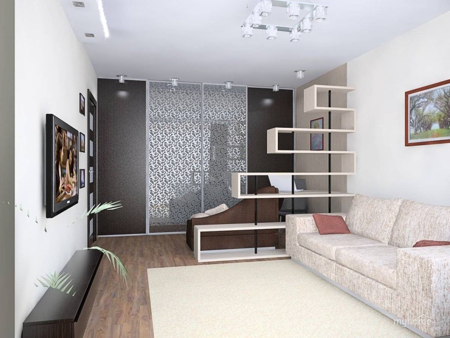 Гостиная зонирование