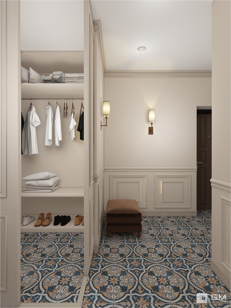 Прихожая в стиле американская классика