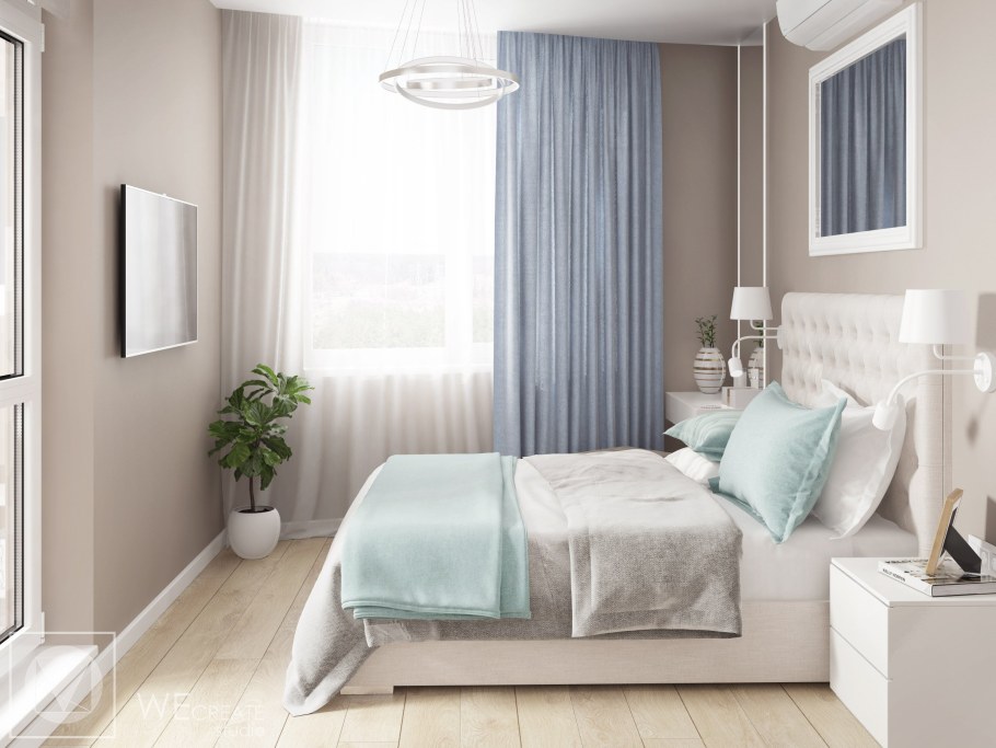 Спальня в нюдовых оттенках