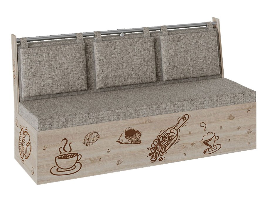 Кухонный диван Роденго 150х59х88 сонома-трюфель/серый