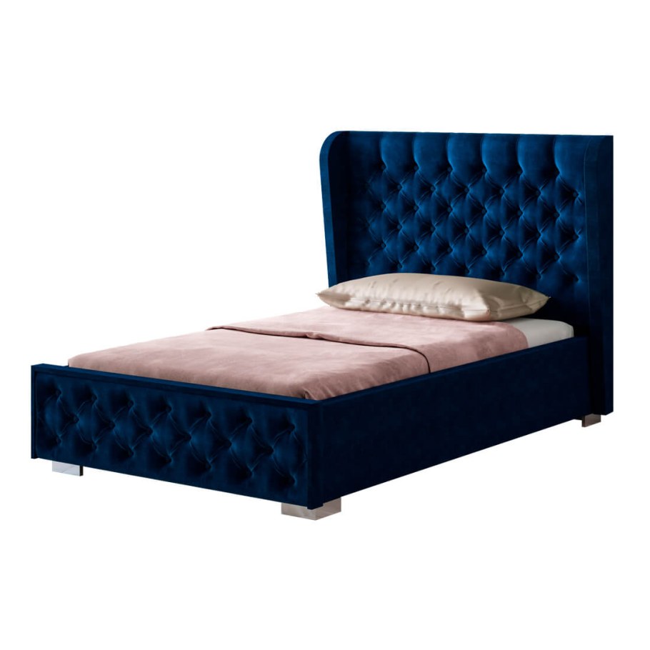 Кровать Франческа 1,4 м велюр океан