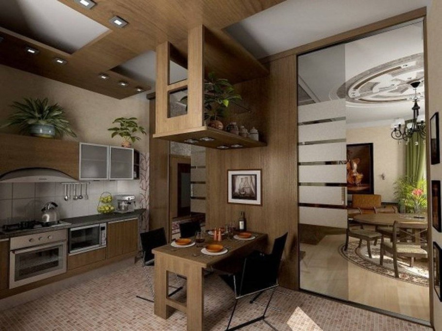 Кухня-гостиная в частном доме