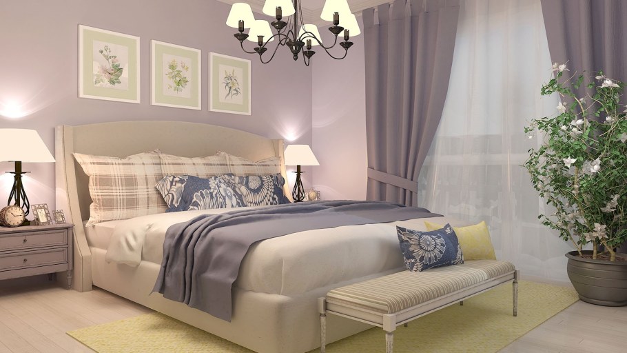 Спальня в спокойных тонах