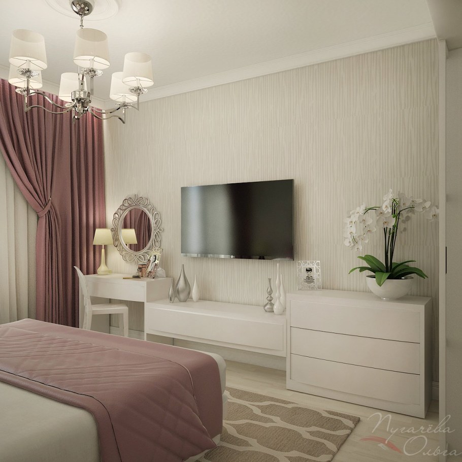 Спальня в светлых тонах