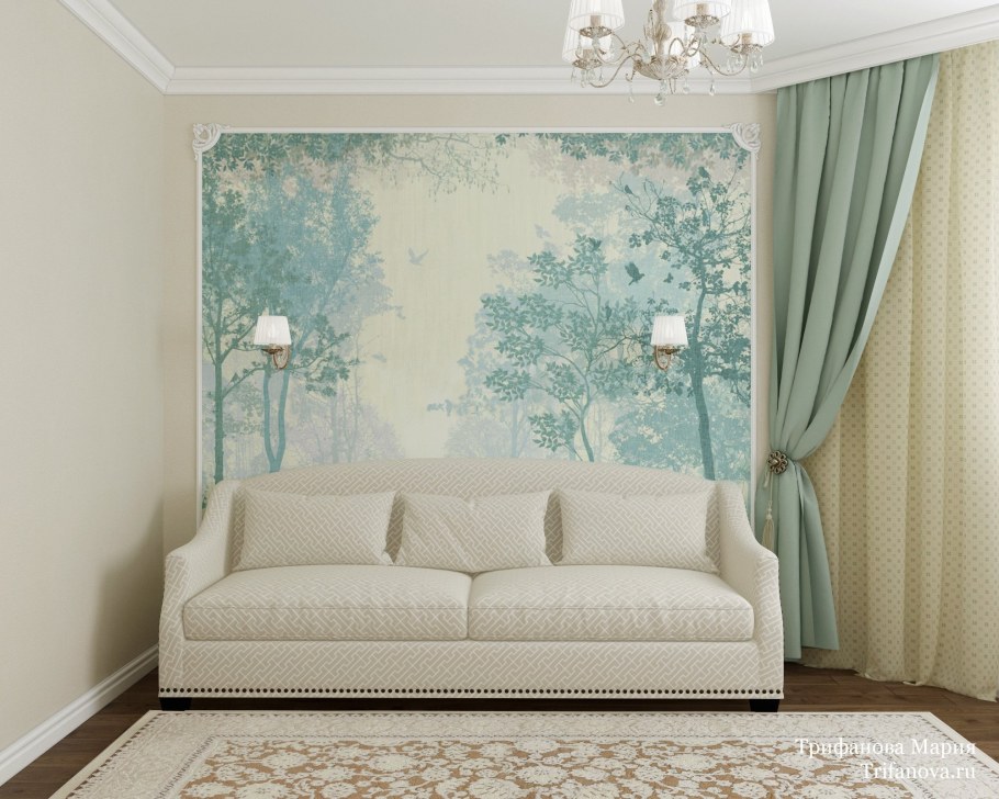 Гостиная в пастельных тонах