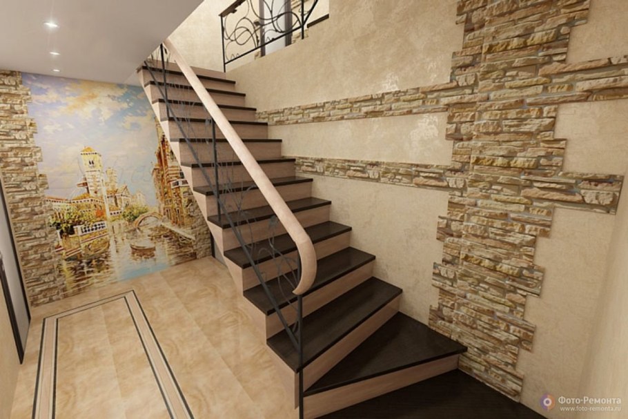 Декоративная отделка лестницы