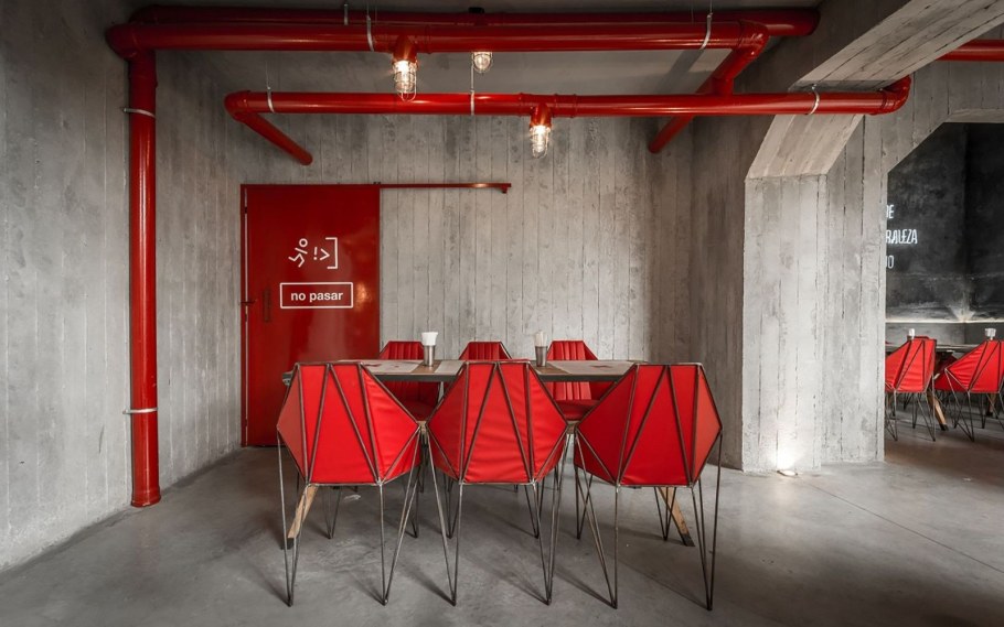 Бетон в интерьере ресторана