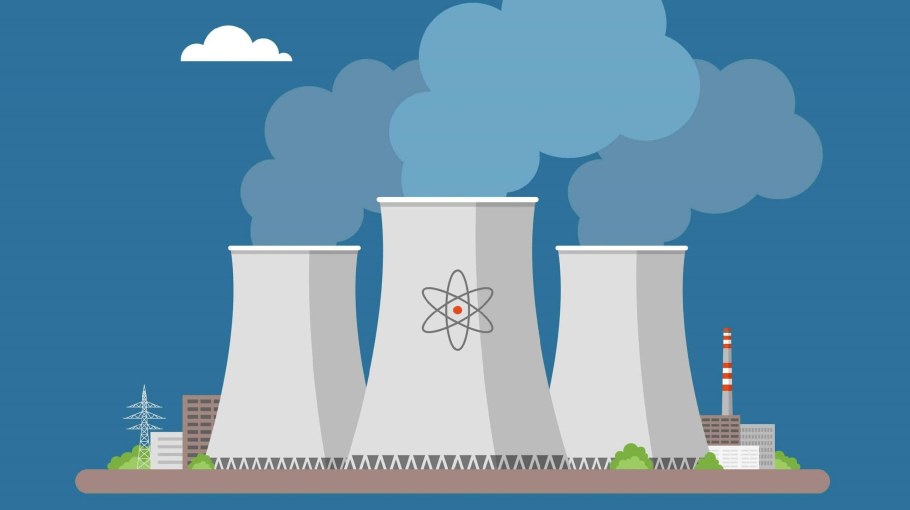 Атомная электростанция иллюстрация
