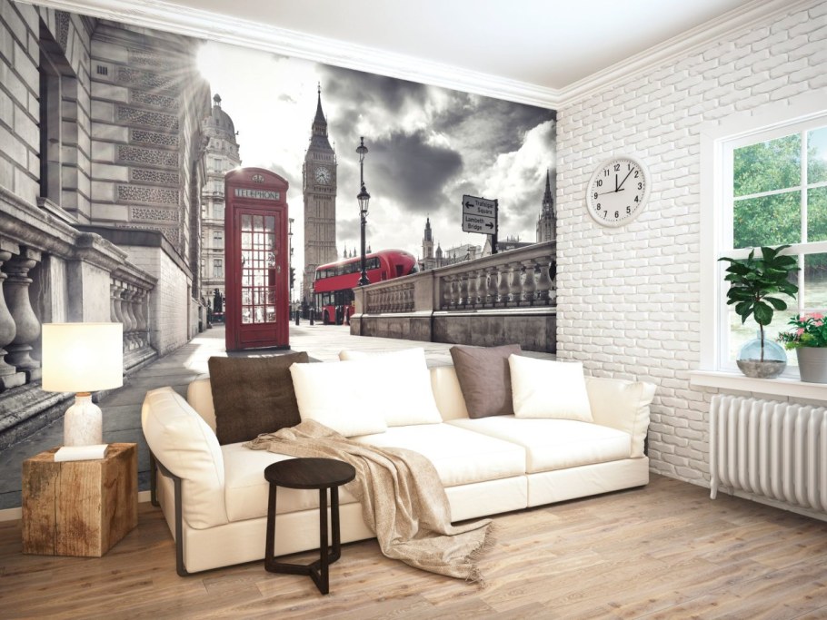 Стильные фотообои в интерьере