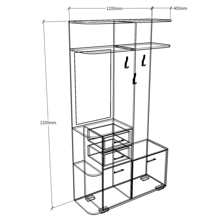 Арго 1 прихожая венге/дуб молочный