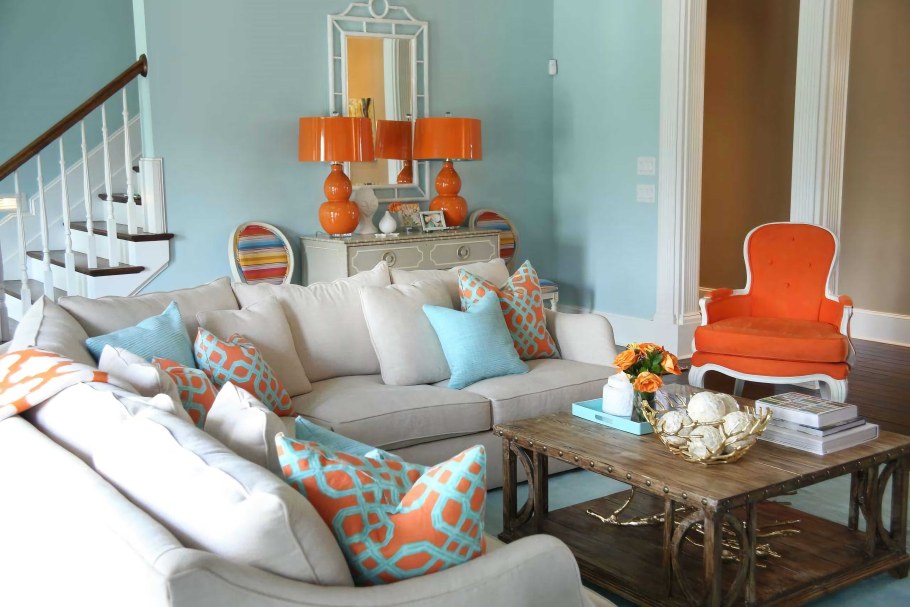 Сочетание оранжевого в интерьере
