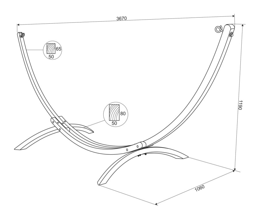 Каркас для гамака из металла чертеж с размерами