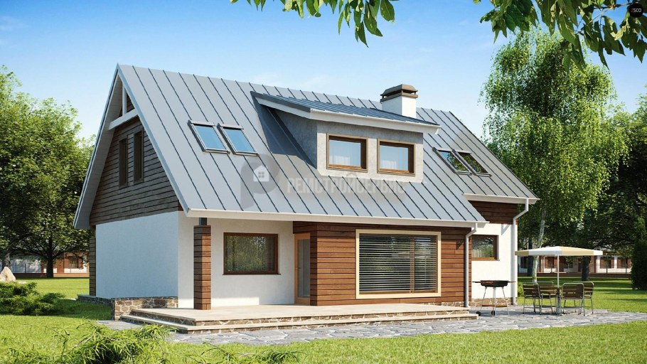 Дом с мансардной крышей