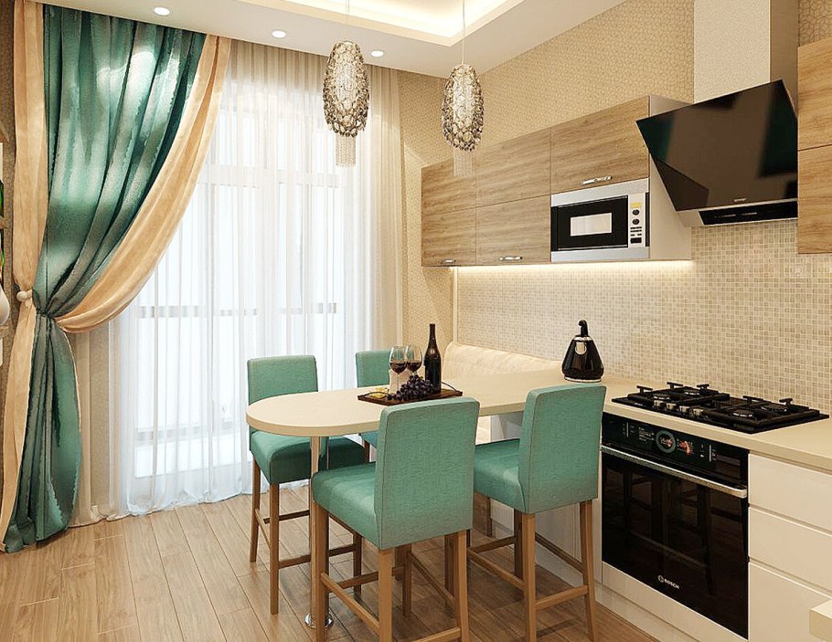 Как подобрать шторы к интерьеру кухни