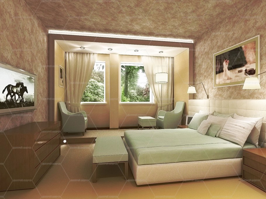 Спальня гостиная в частном доме