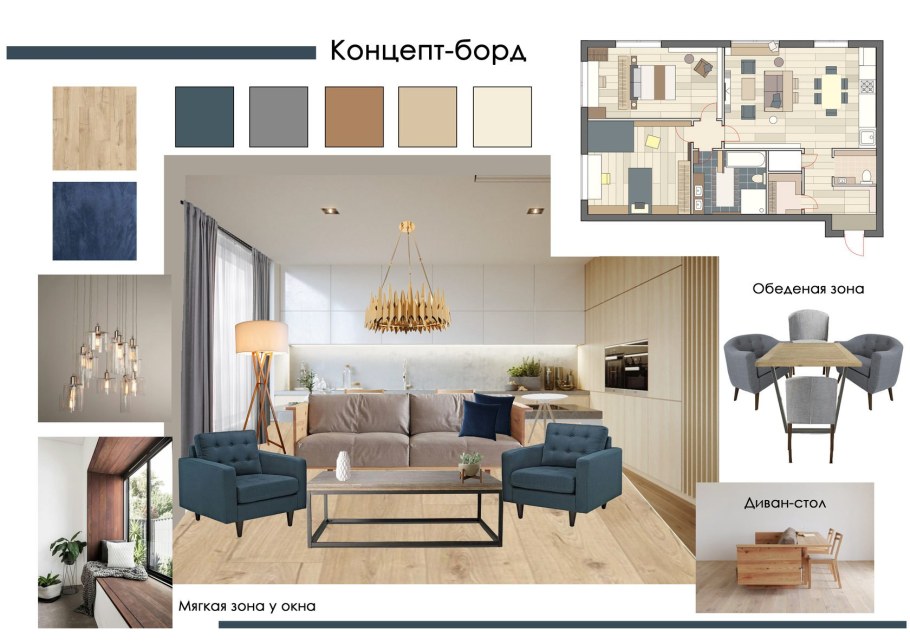 Дизайнерский коллаж интерьера